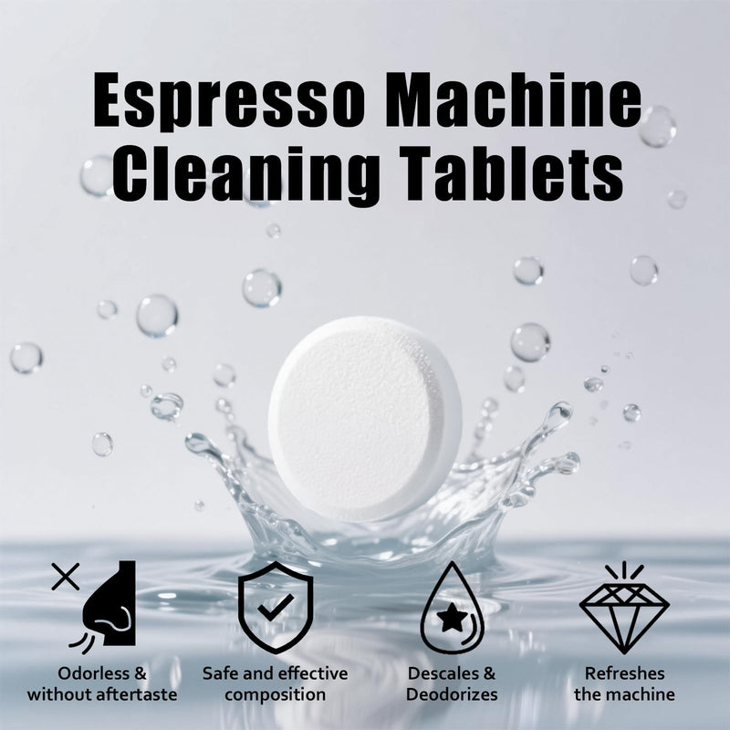 Coffee Machine Cleaner Tablets - 24 Pack | Descaling & Deep Cleaning for Keurig, Nespresso, Espresso & Drip Coffee Makers | Remove Limescale, Oil & Residue | Food Safe & Non-Toxic