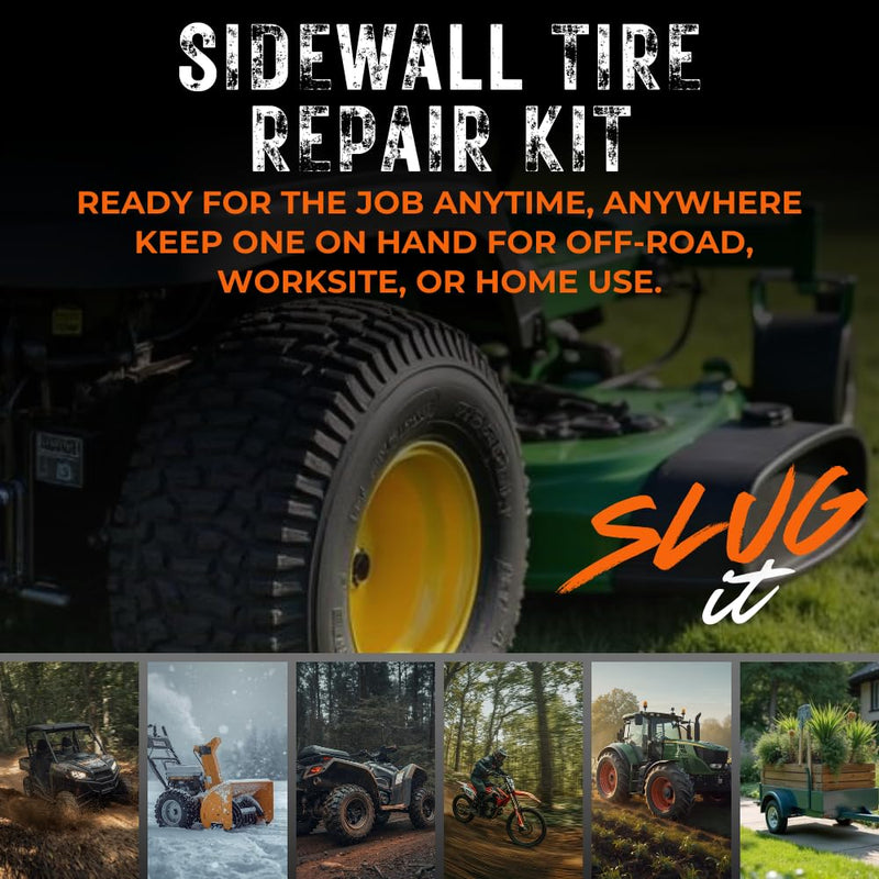 Sidewall Slug Tire Repair Kit Official – Emergency Sidewall Plug for ATV, UTV, Lawn Mower, Golf Cart, and Snow Blower Tires – Heavy-Duty Off-Road Tire Fix – Made in USA 1