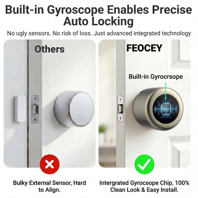 Retrofit Smart Lock for Existing Deadbolt, Built-in Wi-Fi Champagne gold