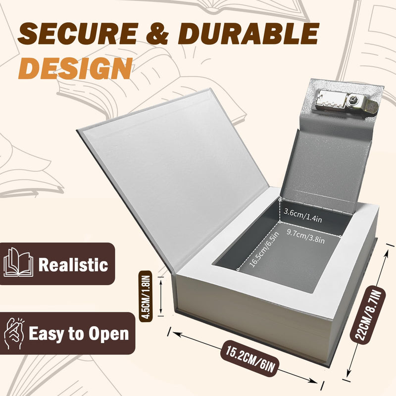 Genuine Paper Transfer Book Safe: Secret Hidden Safe, Combination Lock Included - Metal Safe Box and Protect Your Valuables Inside an Authentic Paper Book, 8.7"×6"×1.8" (Paris) Paris