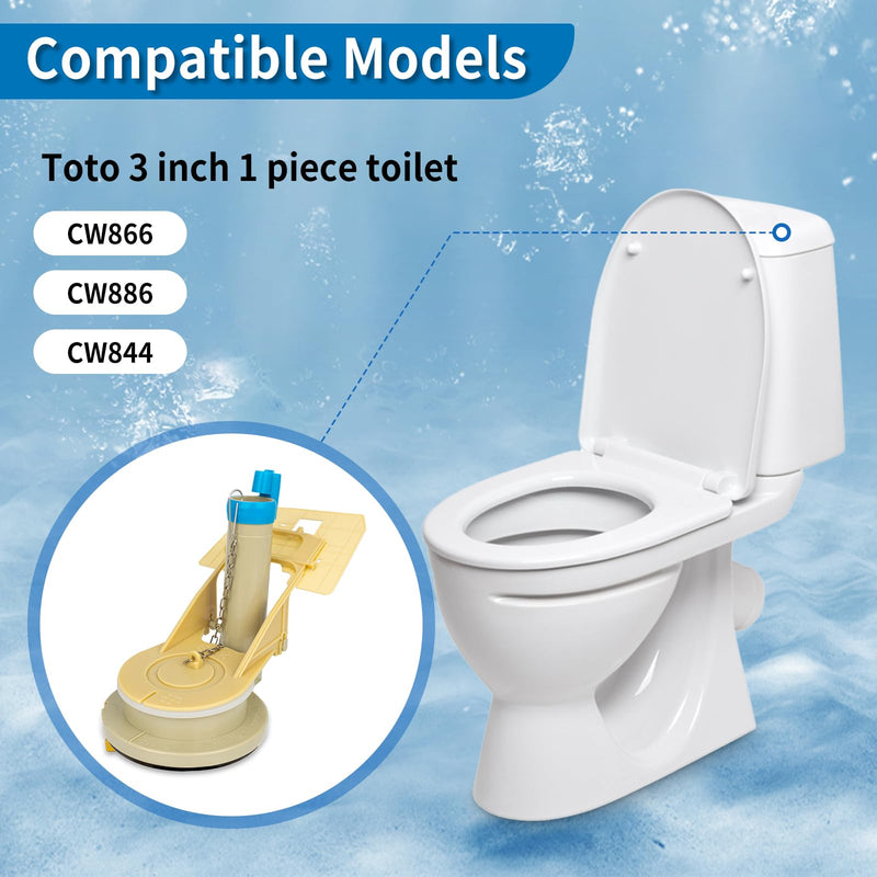 Toilet Flush Valve Compatible with To To THU series One Piece Toilets,3 Inch Flush Hole Toilet Tank Drain Valve Flusher Replacement
