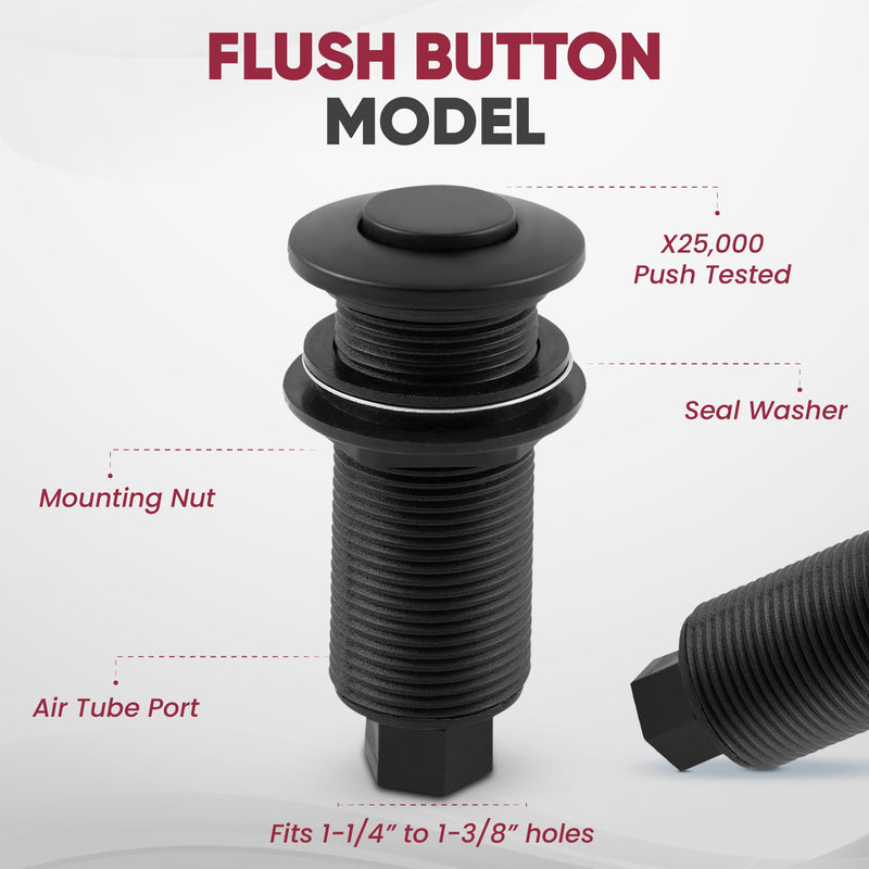 Westbrass ASB-12 Sink Top Waste Disposal Air Switch and Single Outlet Control Box, Flush Button, Oil Rubbed Bronze 1 Pack