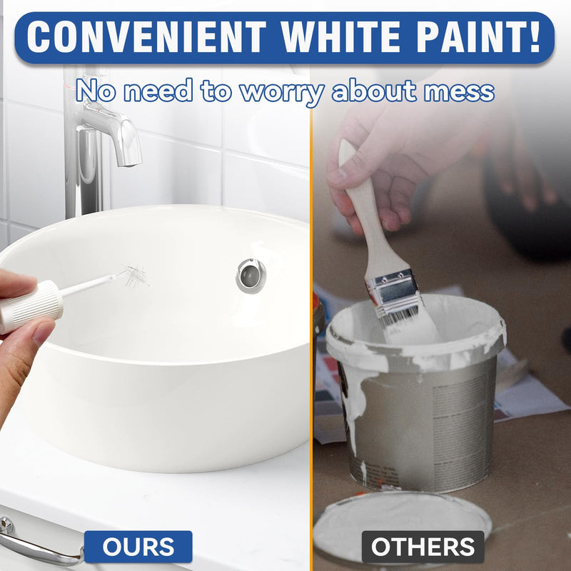 Tub and Tile Paint, White Touch Up Paint Pen, White Paint for Countertop, Bathtub, Porcelain Paint for Any Scratches Spots on Tiles, Sinks, Enamel, Toilets, 1.5 Fl Oz