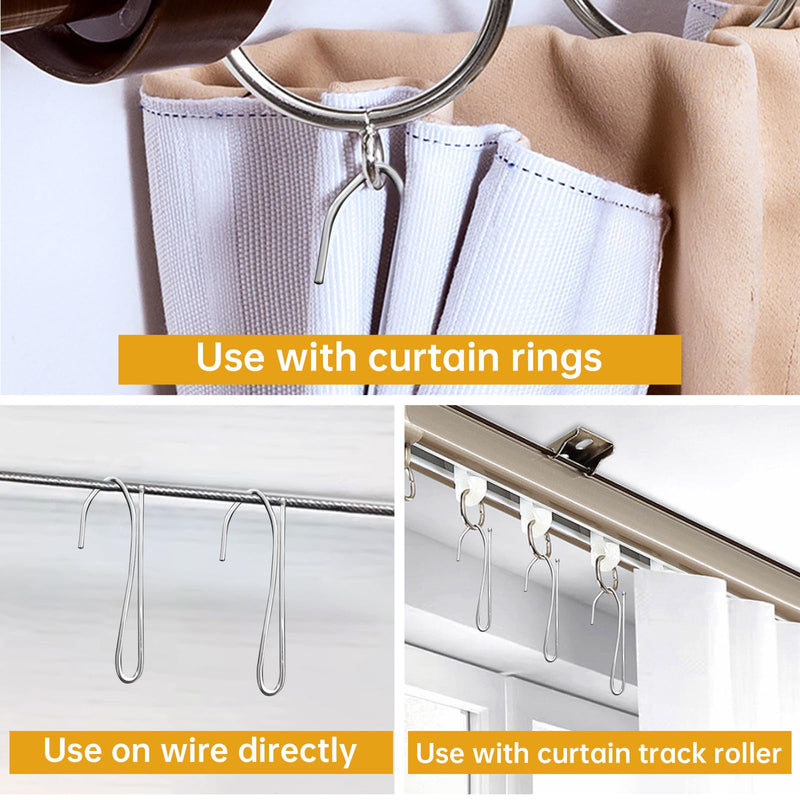 50 Pcs Curtain Drapery Hooks of Heavy Duty 2.68in Metal Pinch Pleat for Window,Door,Shower,Living Room,RV