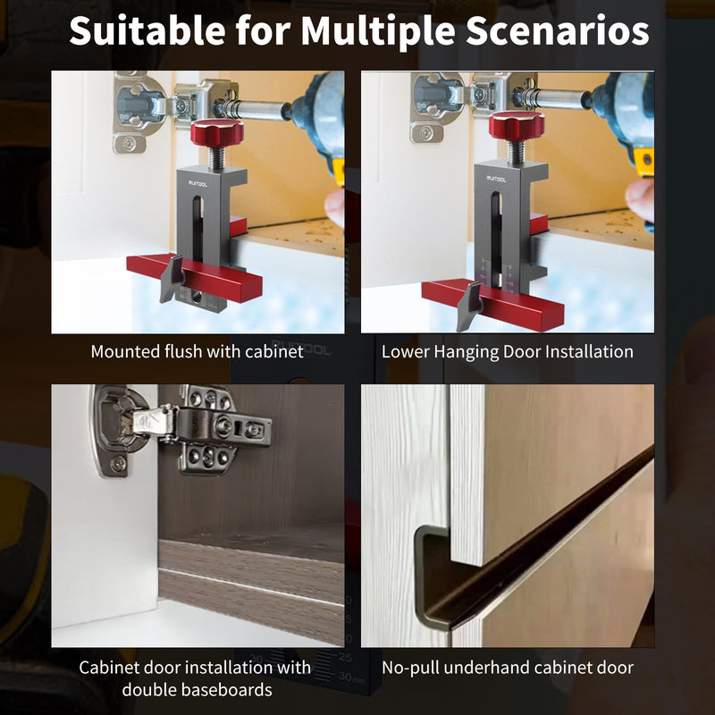RUITOOL Cabinet Door Installation Positioner, Mounting Jig for Installing Cabinet Doors, Easily Adjustable Aluminium Alloy Versatile Cabinet Door Positioning Tool for Most Cabinet Doors