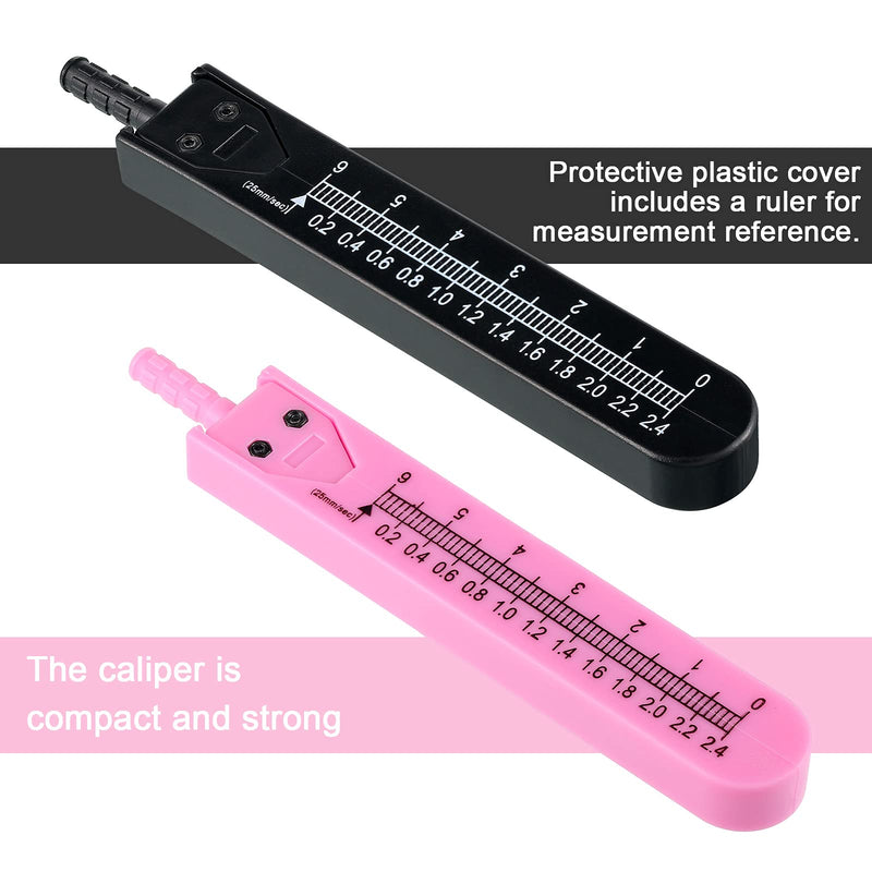 EKG Caliper ECG Calipers Measuring Tool with Ruler Electrocardiogram Drafting Divider for Nursing (Pink, Black,2 Pieces) Pink, Black 2