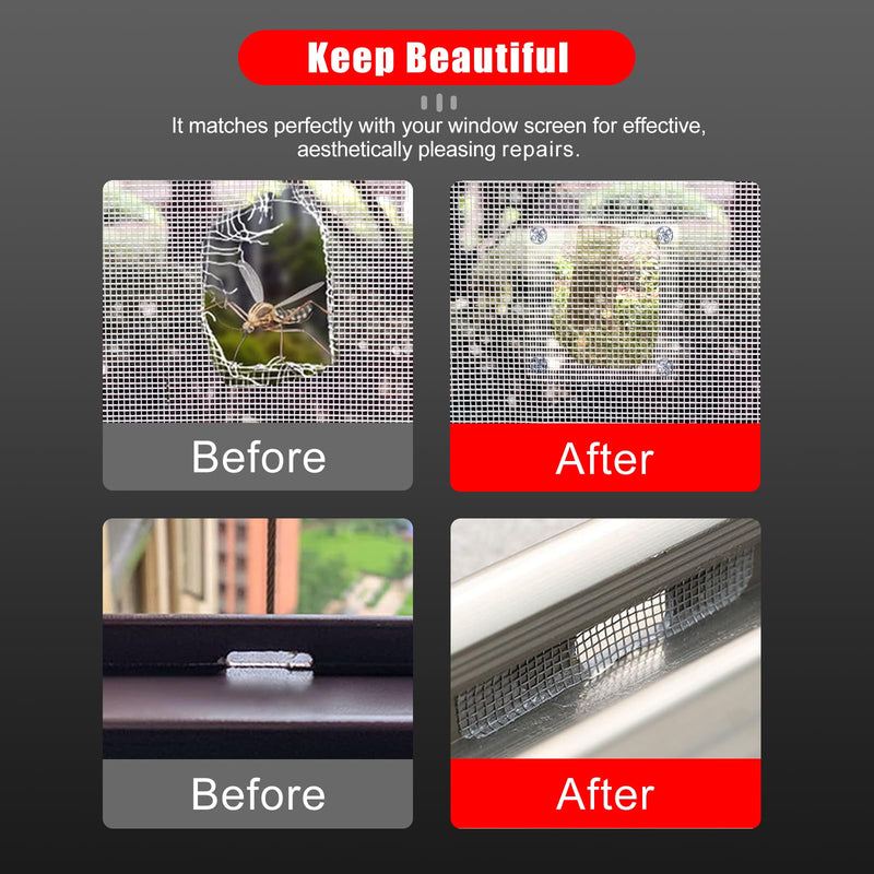 Super Strong Adhesion Screen Repair Tape Replacement Kit, Made of 3M, Screen Tape Mesh Repair for Window Screen and Screen Door Tears Holes, Grey 1.97In X 6.57Ft