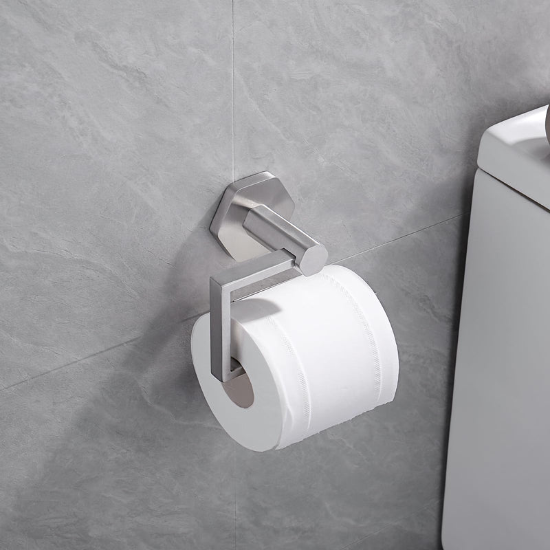 GERZWY SUS 304 Stainless Steel 2 Piece Bathroom Hardware Set Towel Ring and Toilet Paper Holder Wall Mounted, Brushed Finish