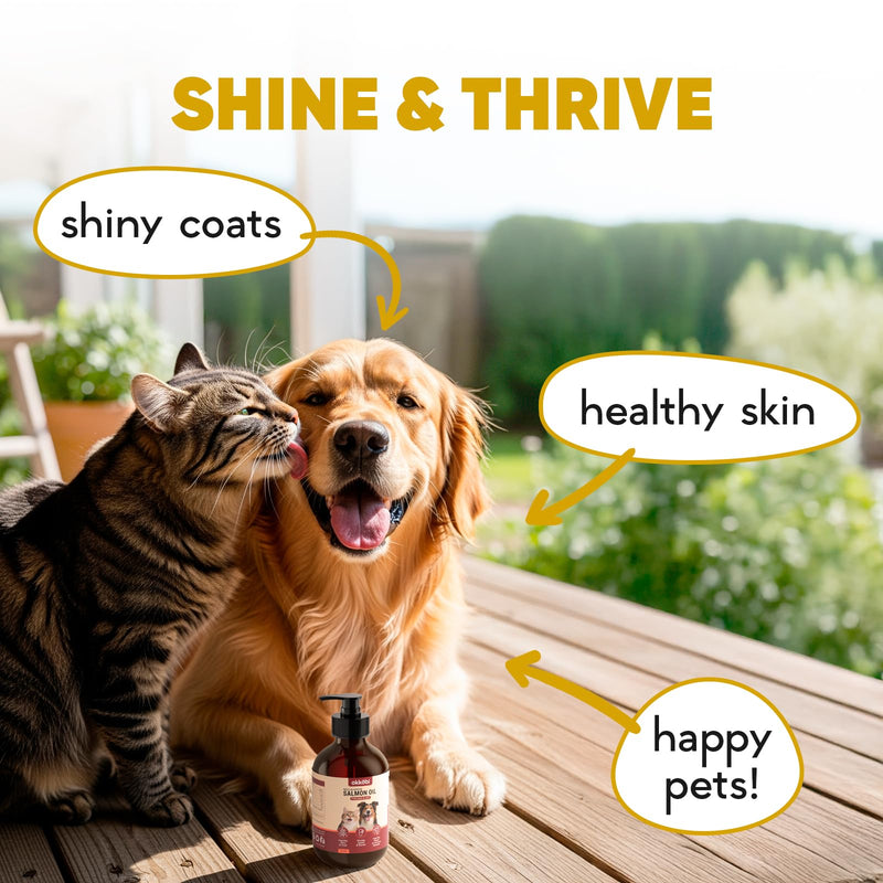 ZENO Wild Alaskan Salmon Oil for Dogs & Cats - Pure Fish Oil for Dogs with Omega 3, EPA & DHA Supplements for Skin & Coat, Joint and Brain Support, Heart & Immune System - 8.5 oz