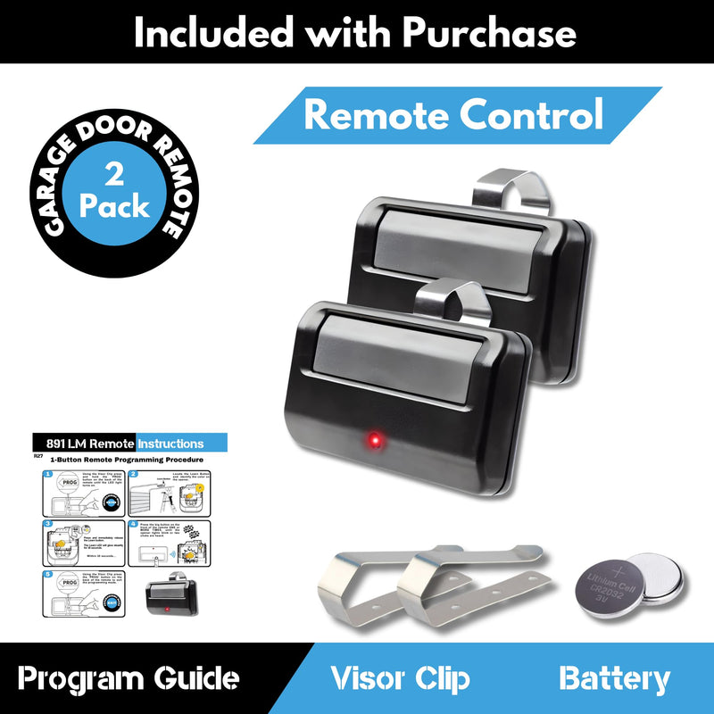 2X for 891LM Chamberlain Craftsman Liftmaster Garage Door Opener Remote Replacement, 1993 to Present Garage Clicker, Universal Garage Door Opener Remote 1B