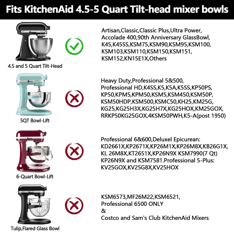 Flex Edge Beater for KitchenAid 4.5/5 QT Tilt Head Stand Mixer Kitchen Aid Mixer Accessory,With Silicone Edges For Kitchen Aid Accessories and Attachments Gray