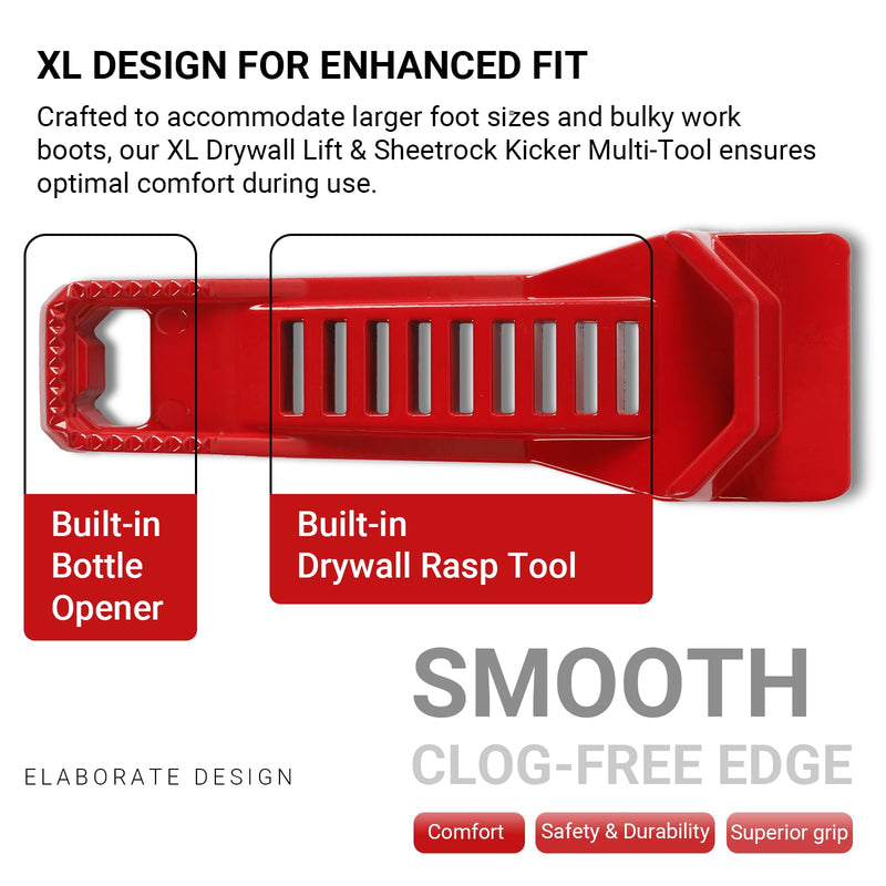 (2-Pack) Calvana XL Drywall Lift & Sheetrock Kicker Multi-Tool Set with Built-In Drywall Rasp Tool & Bottle Opener, Ideal for Wall Panels & Door Installation, XL Size Drywall Tools 2pk