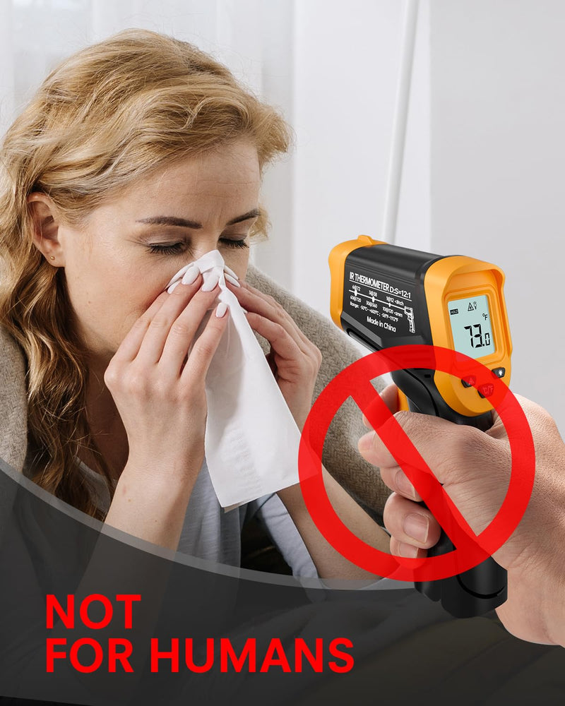 Eventek Infrared Thermometer Gun, Laser Thermometer Temperature Gun -58°F to 1112°F, IR Temp Gun for Cooking, Pizza Oven Accessories, Griddle, AC, Barbecue, Air Thermometer, Kitchen Cooking,Meat