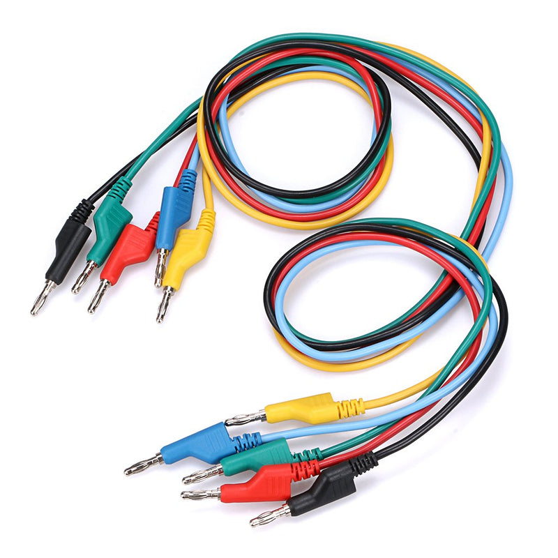 Sumnacon 5pcs Banana to Banana Plug Test Lead Set, 4mm Stackable Banana Plug Wire Test Cable Lead for Multimeter, Electrical Test Wire 1000V/15A 1 m
