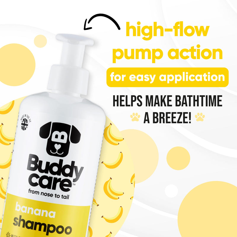 Banana Dog Shampoo by Buddycare | Deep Cleansing Shampoo for Dogs | Banana Scented | with Aloe Vera and Pro Vitamin B5 (33.8oz) 33.8oz - PawsPlanet Australia