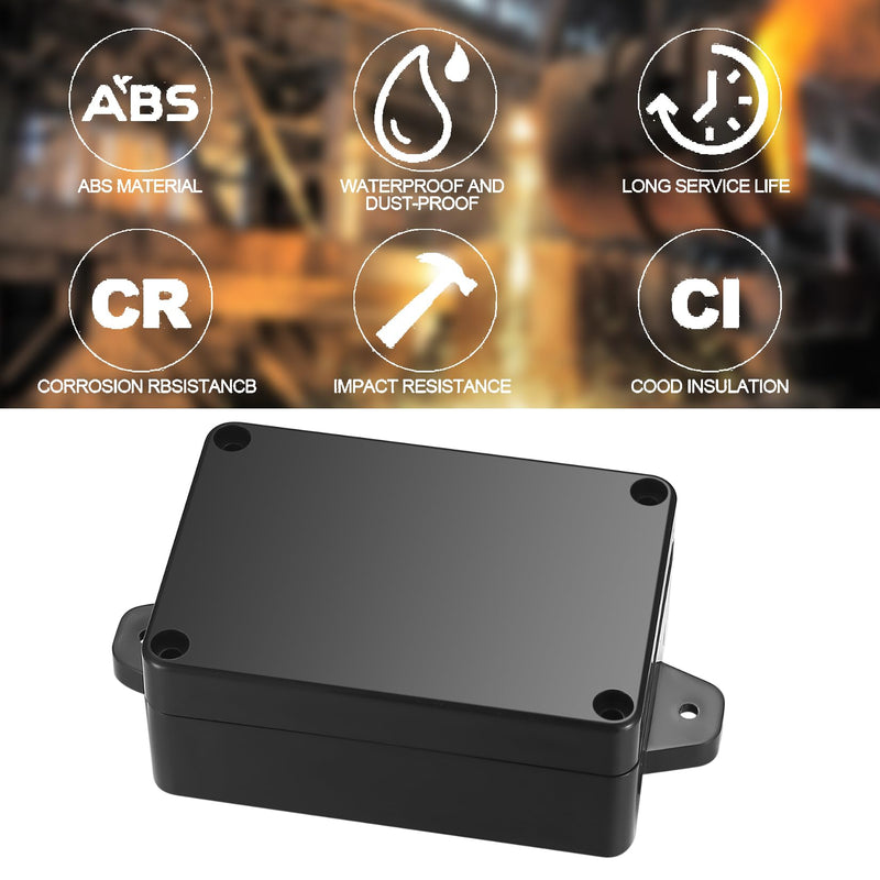 Project Box, 4pcs Junction Boxes, IP65 Waterproof Electrical Boxes, ABS Plastic Dustproof Electrical Project Case Power Junction Boxes with Fixed Ear for Outdoor Electronics - 3.3x2.3x1.37 C