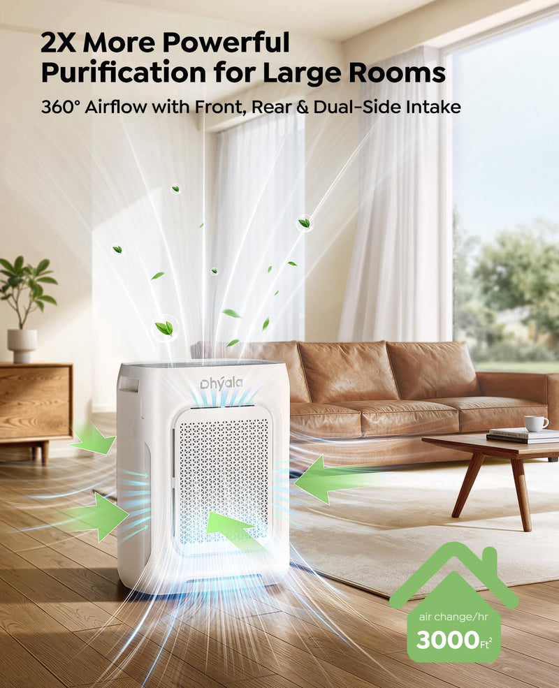 Official 6 pcs Pre-Filters & 2pcs Hepa Filters Compatible with KJ03 Air Purifier, Removes Pollen, Dust, Smoke