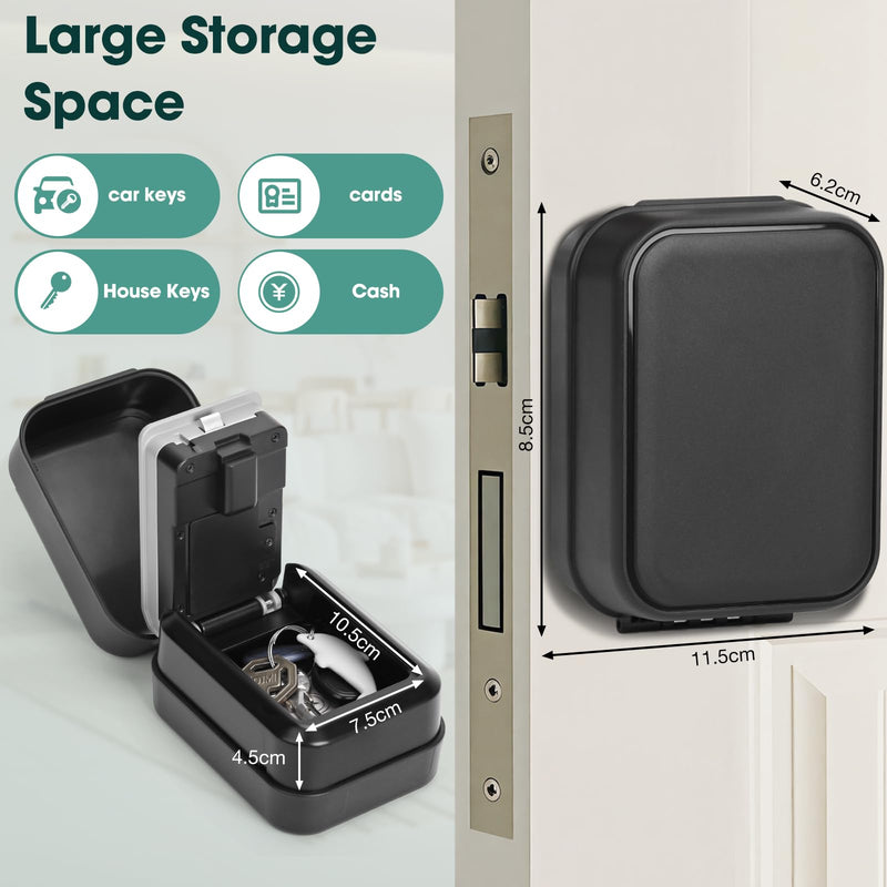 Smart Key Lock Box Electronic Bluetooth Lock Box with APP Control & PIN Code Types,Share eKey Wall Mounted Lock Box for Airbnb Realtor House Office Gray