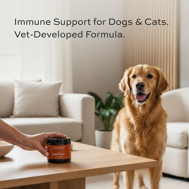 pawTree ImmunoShroom™ Immune System Support Supplement for Dogs & Cats – 5 Medicinal Mushrooms, Colostrum, Turmeric & Antioxidants – Supports Vitality & Cellular Health – Vet-Developed