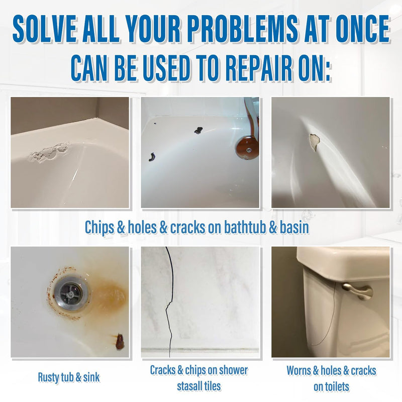 Fiberglass Tub Repair Kit (Color Match), 3.7oz Fiberglass Shower, Porcelain Sink and Acrylic Bathtub Repair Kit, Quick to Fix Cracks, Chips, Dents, Holes on Bath Tub & Toilet, Almond/Biscuit/Bone - NewNest Australia
