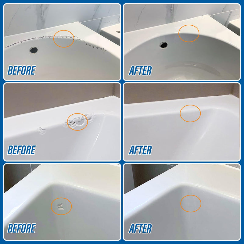 Specialty Tub and Tile Paint, High-Gloss White Tub Paint for Bathtub, Quick-Dry Porcelain Paint for Scratches & Chips on Porcelain, Acrylic, Enamel, Cast Iron, Tubs, Sinks, Tiles and Toilets No. 01 Gloss White