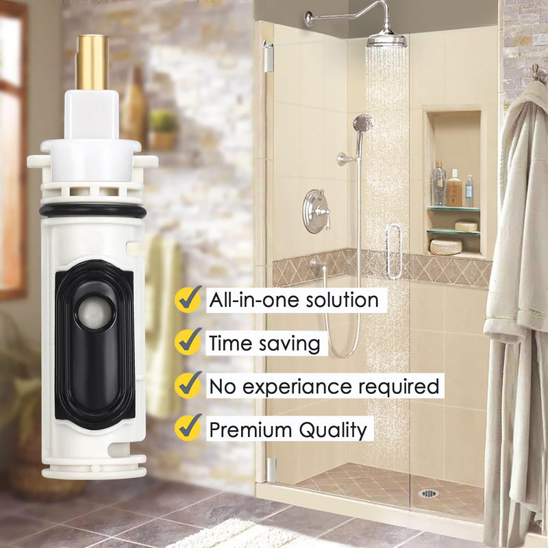 Shower Cartridge for 1222 & 1222B, with Puller and Retainer Clip, Bath Valve Replacement Tub Shower Parts Repair Kit, One Handle Bathtub Faucet Rebuild Kit with Removal Tool Cartridge + Puller