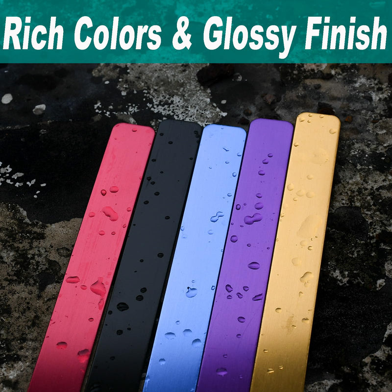 ABBECIAO 7" x 0.5" x 0.05" Thick Anodized Aluminum Bracelet Blanks for Laser Engraving and Metal Stamping (Pack of 10) Blue