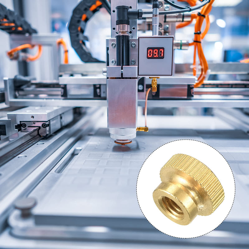 uxcell Brass Knurled Thumb Nuts, M6x1mm Round Stepped Knobs Fasteners for 3D Printer, Electronic Equipment 8Pcs 8