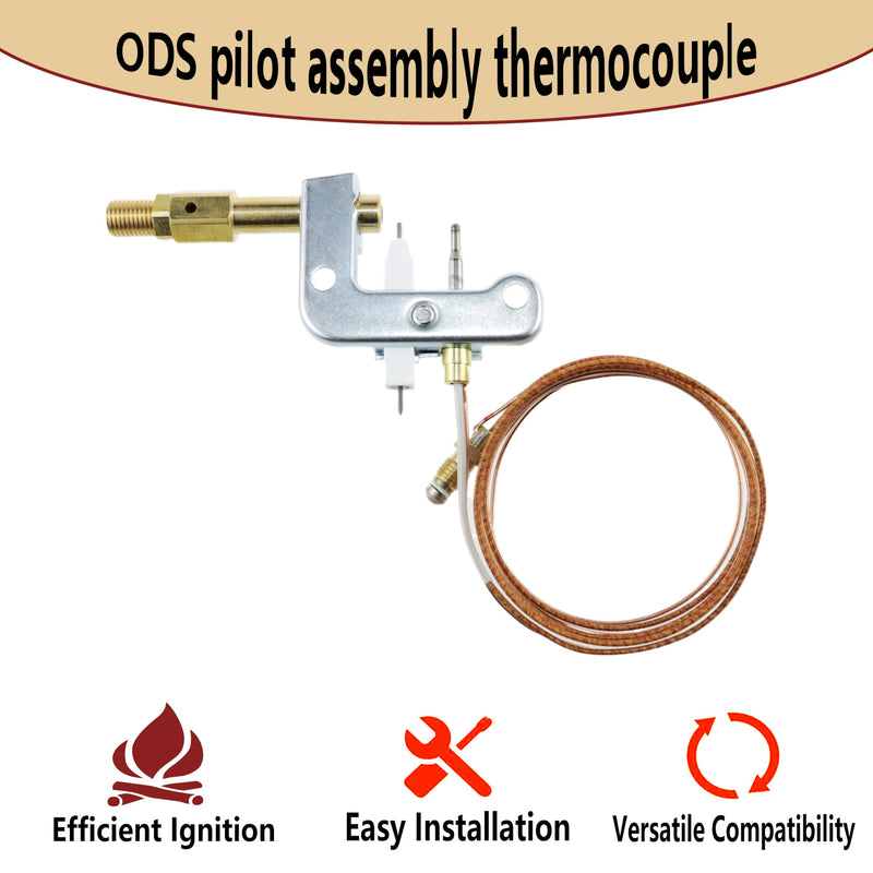 Replacement combustor Heaters Propane Gas Wall ODS Pilot Assembly thermocouple Lighter 120630-02 fits Vanguard Comfort Flame Glo-Warm Cozy Heat Kozy World Pro Com Desa International etc