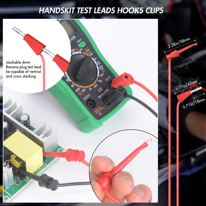 Electrical Multimeter Test Leads Set with Alligator Clips Test Hook Test Probes Lead Professional Kit 1000V 10A CAT.II dm-0509