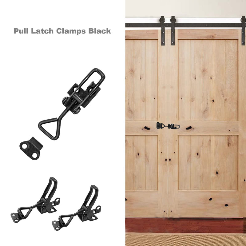 2 Pack Adjustable Black Toggle Clamp Latch(4002) Heavy Duty 550 lbs Capacity Toggle Latch & Quick Release Metal Pull Latches, Easy to Install for Lid Box Case Door Smoker(come with 10pcs 0.78" Screws) 4002（2pack）