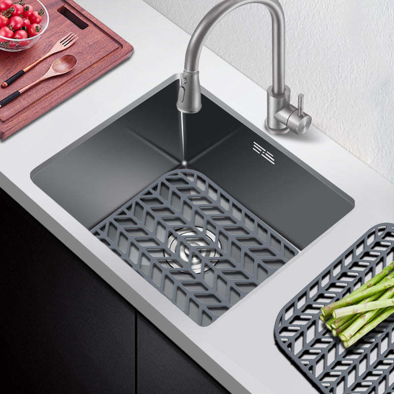 AWOKE Sink Protectors for Kitchen Sink - 12.25" x 11.5" Sink Mat - Heat-resistant Easy-clean Silicone Sink Mat - for Protection of Stainless Steel Sink 12.25" x 11.5"