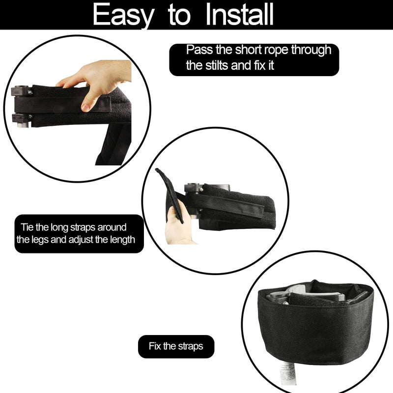 Drywall Stilt Straps, Adjustable Stilt Leg Straps for Relieve Pressure, Drywall Stilts Parts Foot Straps, Wider Padded Straps Compatible with Various Drywall Stilts