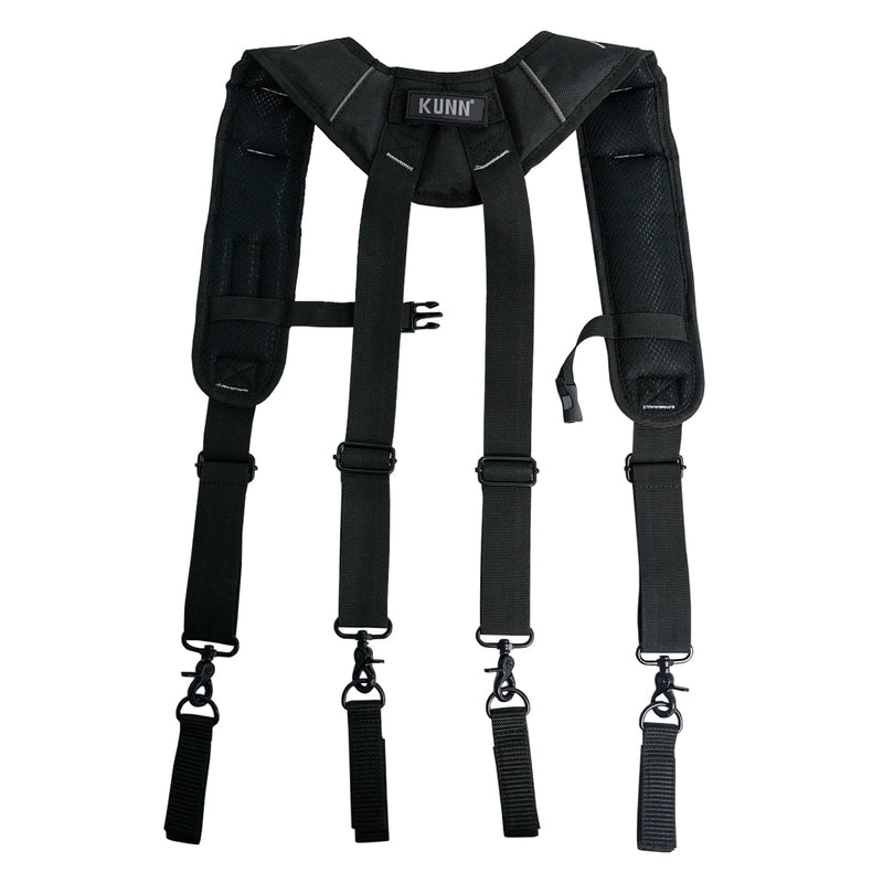 KUNN Tool Belt Suspenders Padded Carpenter Construction Electrician Work Suspender with Attachment Loops for Men,Black SW001-BLK