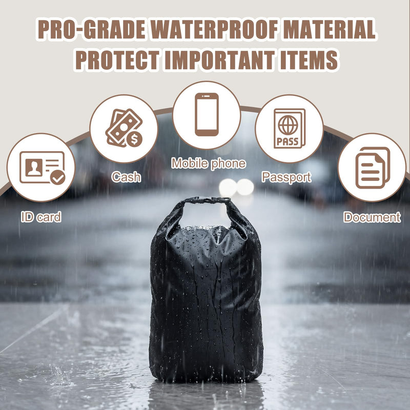 6 Pcs Waterproof Dry Bag 5L, Roll Top Dry Storage Sack with Adjustable Strap for Winter Homeless Kayaking Beach Swimming Camping Boating, Lightweight Backpack for Equipment Electronics 6