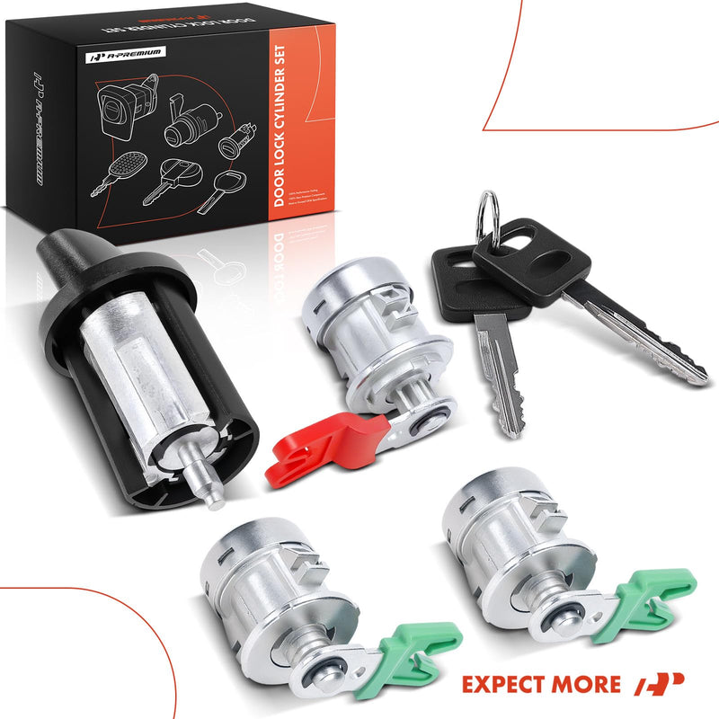 A-Premium Door Lock Cylinder with Key Set Compatible with Ford | for F-150 F150 1997-2003, F-250 F-350 1998-2007, F-250 F-350 Super Duty 1999-2007