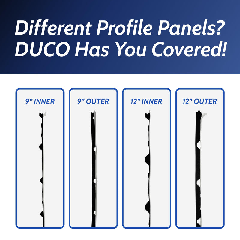 Duco R Panel Foam Closure Strips 3ft Long, 12" Rib Spacing - 20 Pack of USA-Made Black Inner Foam Closure Strips for Metal Roofing Panels - Blocks Gaps, Moisture, Noise, & Dust (with Adhesive)
