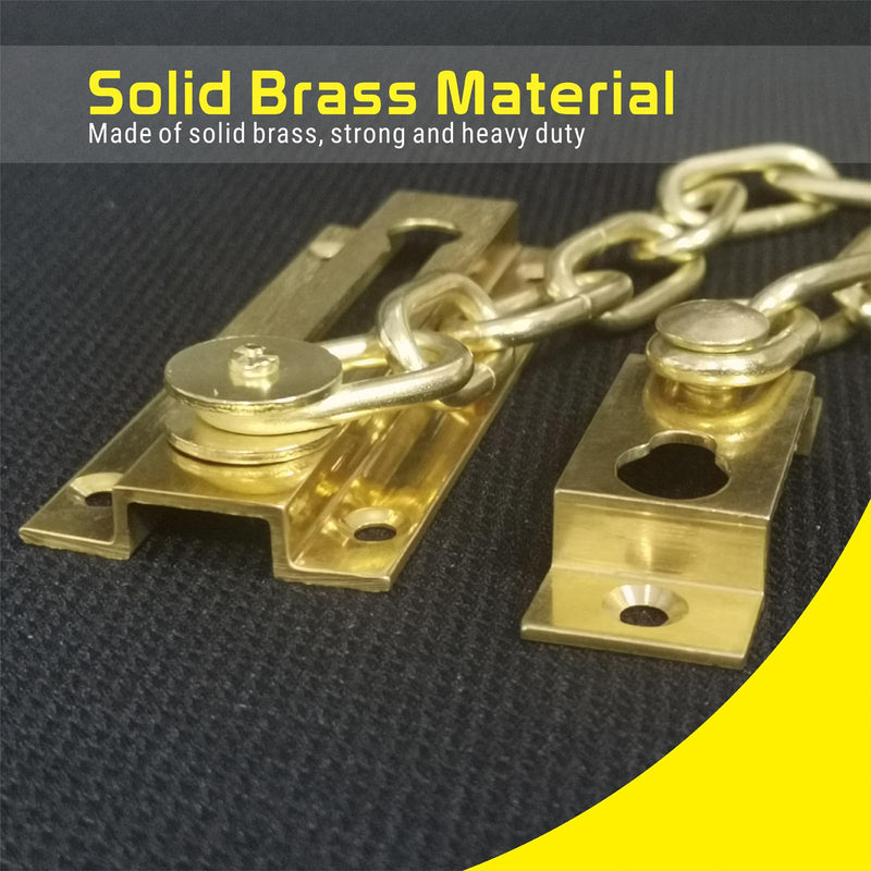 Security Door Chain Guard Solid Brass, Heavy-Duty Home Security, Sturdy and Rust-Resistant Brass Door Lock Security Chain (Brass) - NewNest Australia