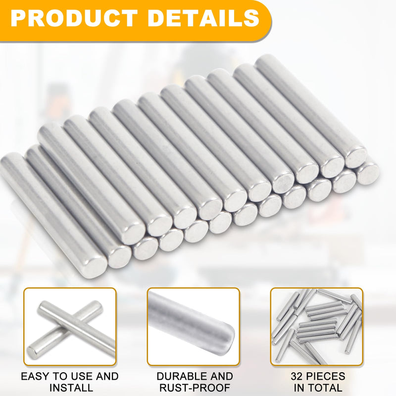50 Pcs 3mm x 30mm Shelves Dowel Pin,304 Stainless Steel, Shelf Support Pegs Pin Rod Fasten Elements Metal Shelf Pegs 50.0
