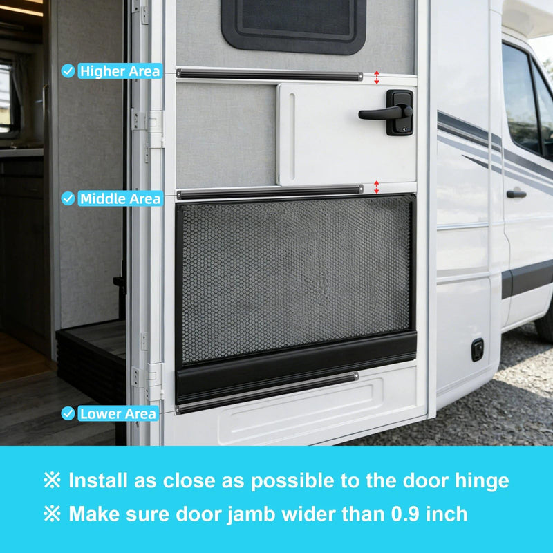 RV Screen Door Closer with Spring, Automatic Door Closer for Camper Travel Trailer - Adjustable Tension, Durable Aluminum RV Essential Parts for Beginners