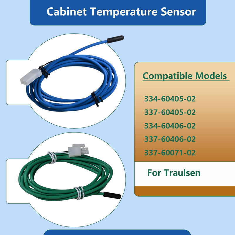 Green Cabinet Temperature Sensor 334-60405-02 337-60405-02 | 74-Inch Blue Coil Temperature Sensor 334-60406-02 337-60406-02 Blue Cabinet Air Sensor Green Cabinet Air Sensor