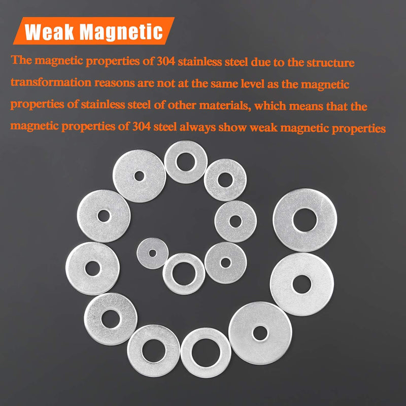 50 Pieces #10 Stainless Flat Washers, 1" Outside Diameter, 0.055" Thickness, 18-8 (304) Stainless Steel Washers, Metal Washers, Flat Washers for Bolts Screws #10 x 1" （50 PCS）