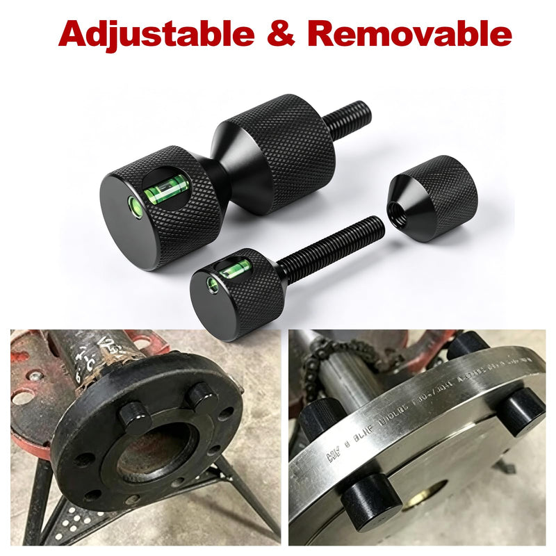 4 PCS Flange Two Hole Pins with Built-in Level 1-1/8” & 1-5/8”for Flange Alignment on Heavy Duty Trucks & Industrial Pipe Systems Detachable Double Hole Pins Alignment Pins