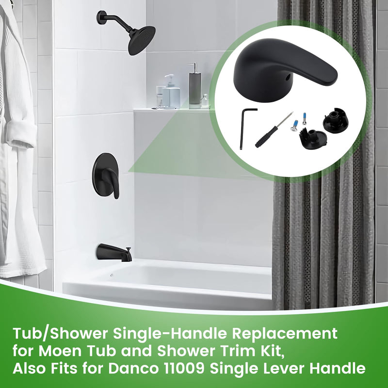 Replacement for Moen 100657 Lever Shower Handle, Compatible with Moen PosiTemp & Moentrol Valve Systems, Fits for Single Handle Tub/Shower Faucets, Matte Black