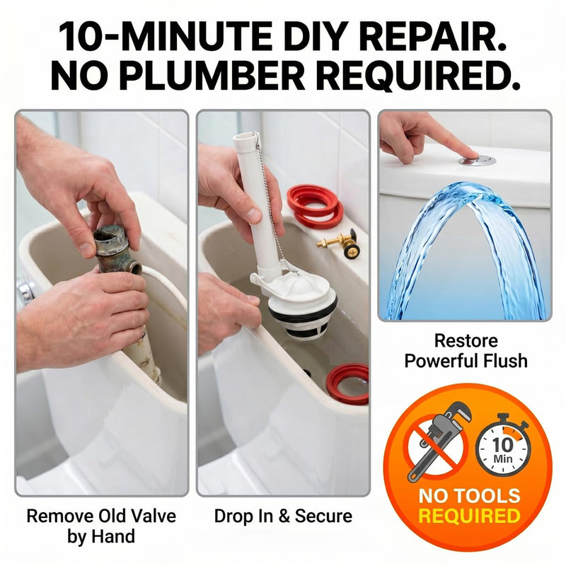 4-Inch Flush Valve Kit for American Standard Champion 4 | Fits 4215A/4149A/4260/4266 tanks; silicone flapper, gasket and brass bolts help stop leaks and ghost flushing. White