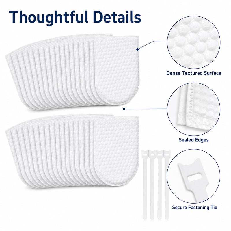 50 Pack Faucet Filter Bags, 3-Layer Sink Tap Filters with Adjustable Strap