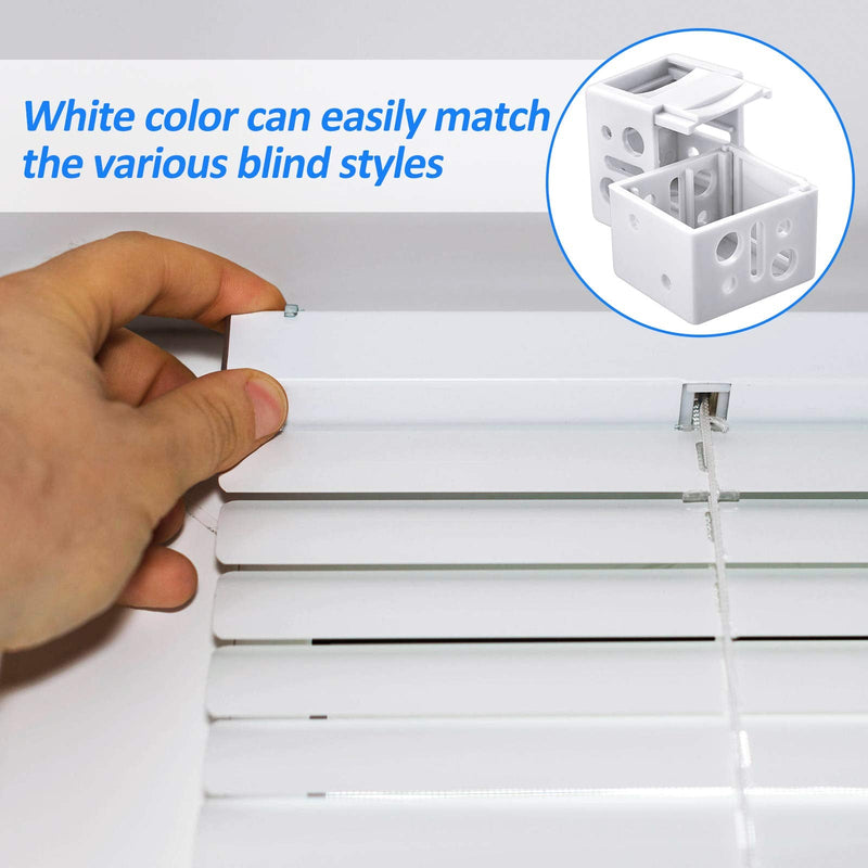 Jetec 4 Pieces 1 Inch Blind Brackets White Profile Box Mounting Bracket Window Blinds Headrail Bracket