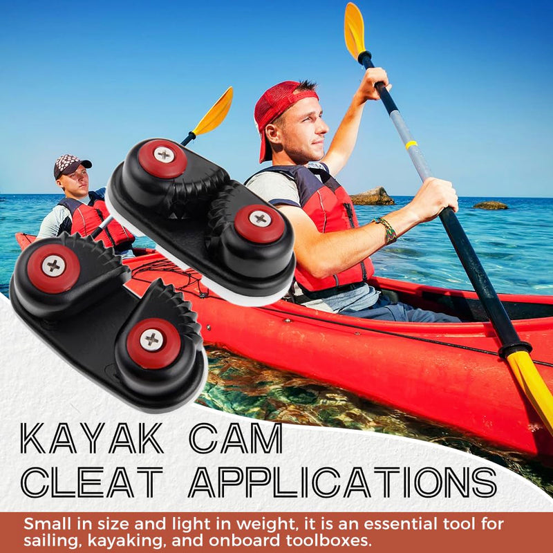 Yetaha 4 Pack Kayak Cam Cleat, Fast Entry Kayak Cleats Marine Aluminum Cam Cleats for Boat Canoe Sailing Sailboat Dinghy Accessories
