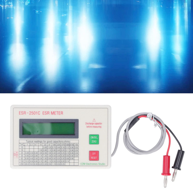 Capacitor Tester, High Accuracy Capacitance Meter LCD Display Meter with Smart Shutdown Function, Lightweight Handheld Capacitance Tester