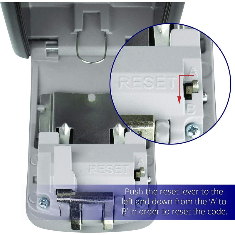 Lock Box for Keys with Code, Wall Mount Key Lock Box Combination, 4-Digit Resettable, Weather-Resistant Outdoor Lockbox for Keys, Large Capacity Key Safe